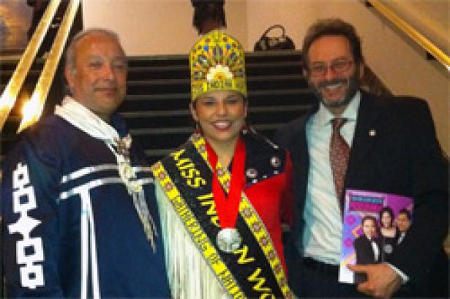 Photo of Dan Longboat, Dakota Brant, and former Trent Provost Dr. Gary Boire